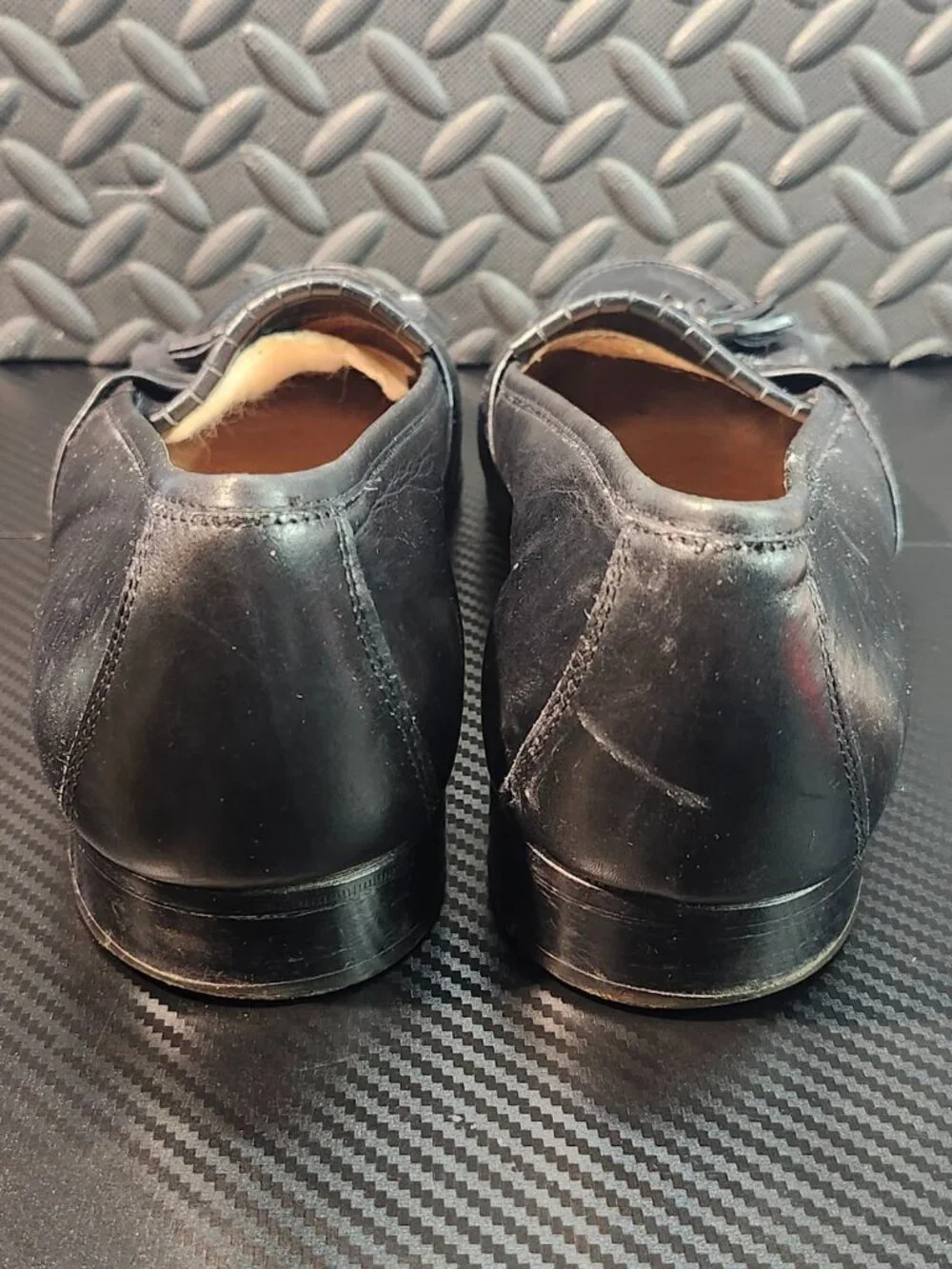 Alfani Black Leather Braided Tassel Slip On Loafers Size 12M Made In Italy